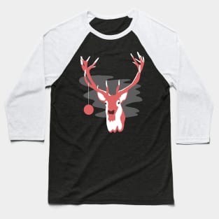 Abstract Minimal Christmas Deer (Reindeer) Baseball T-Shirt